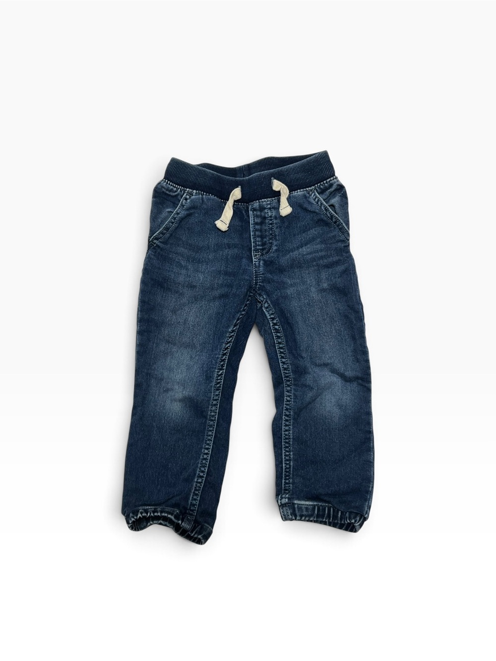 GAP Boys Navy Pull-On Denim Joggers with Drawstring